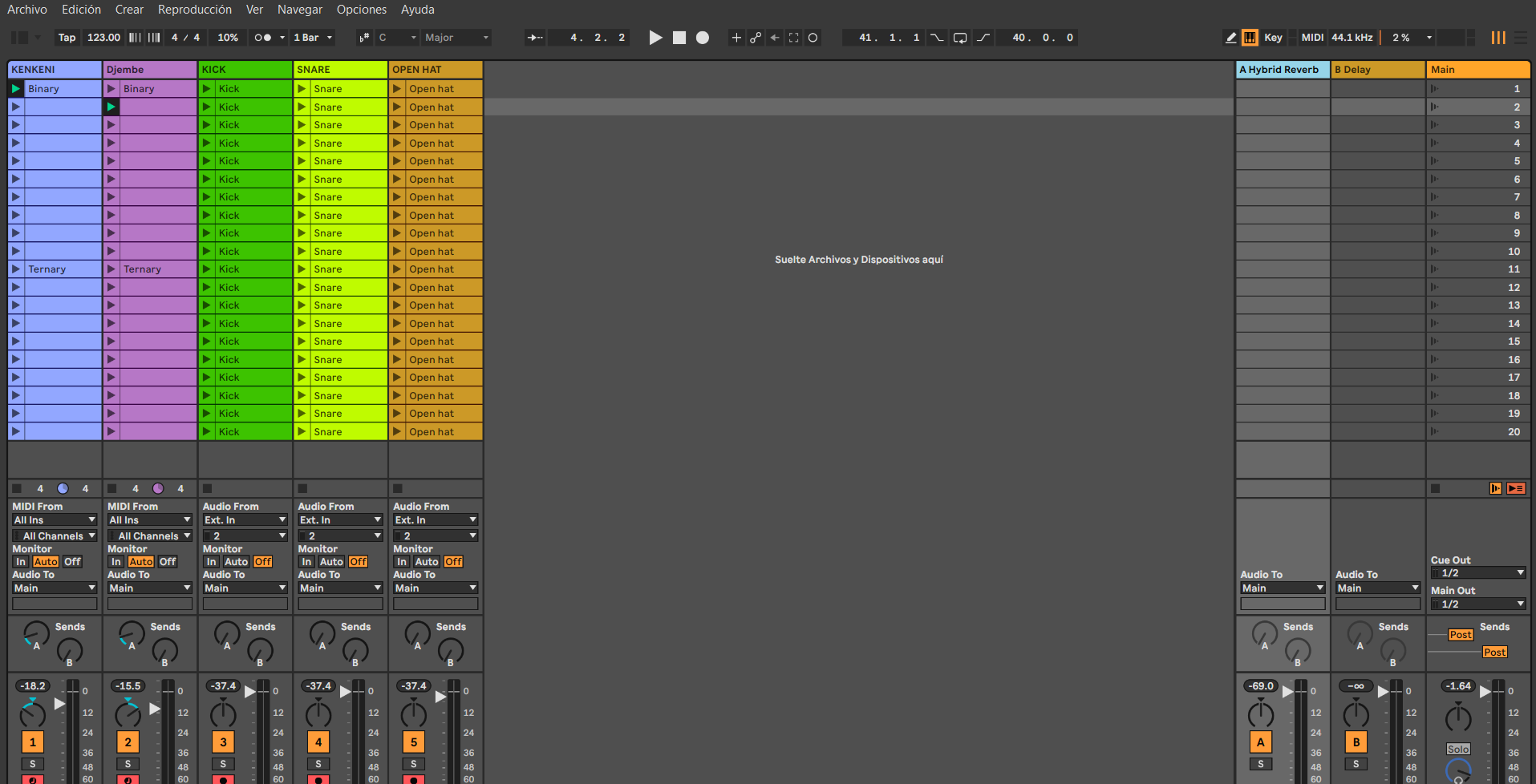 Ableton Live 12 Afro Grooves Session Clips and Project Overview